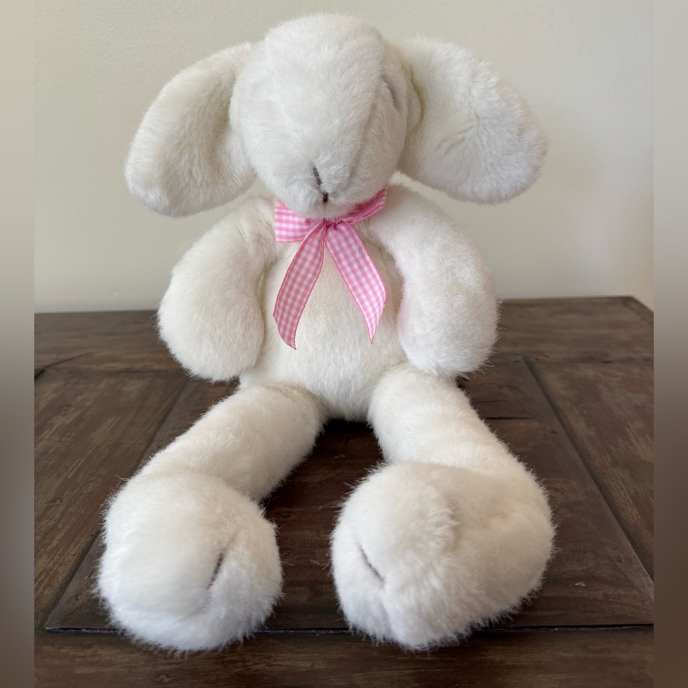 Manhattan Toy White Sleepy Bunny Rabbit Stuffed Animal Plush Kids Baby
